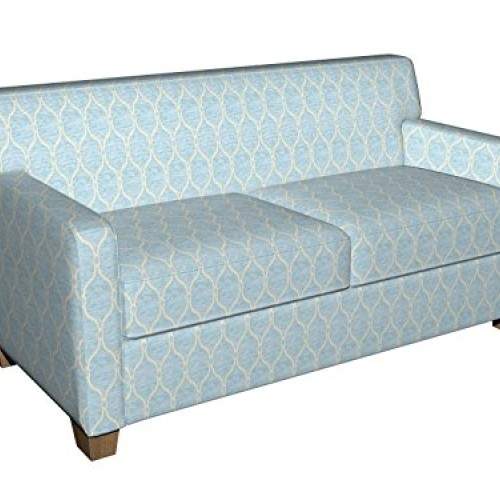 B0830D Aqua Light Blue Woven Trellis Chenille Upholstery Fabric by...