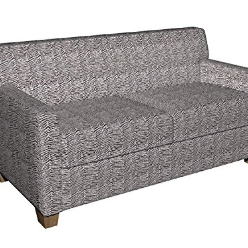 B0870E Black and Silver Woven Zebra Look Chenille Upholstery Fabri...