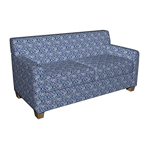 B600 Navy Blue Contemporary Floral Jacquard Woven Upholstery Fabri...