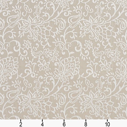B605 Beige Contemporary Floral Jacquard Woven Upholstery Fabric by...