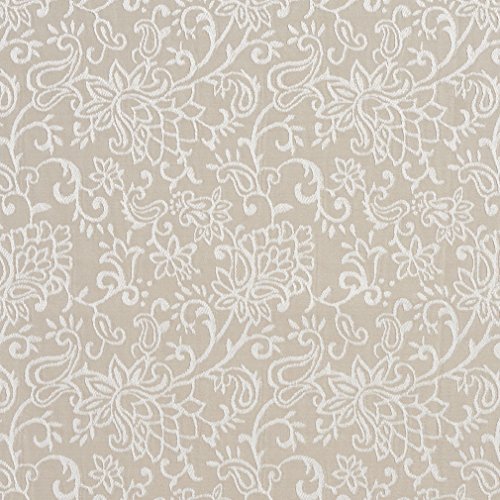 B605 Beige Contemporary Floral Jacquard Woven Upholstery Fabric by...