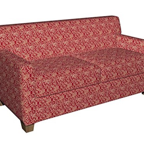 B607 Red Contemporary Floral Jacquard Woven Upholstery Fabric by T...