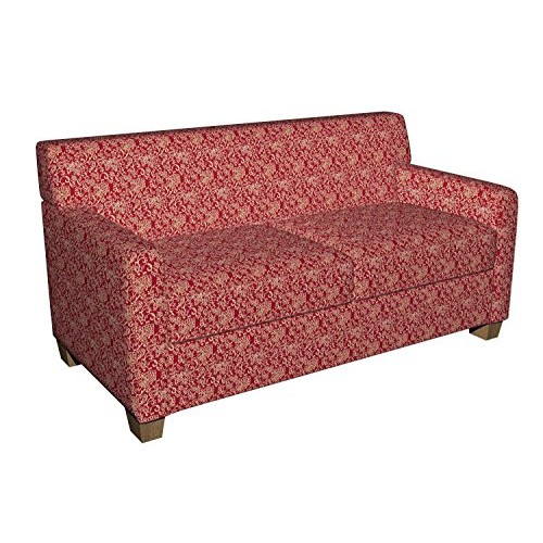 B607 Red Contemporary Floral Jacquard Woven Upholstery Fabric by T...