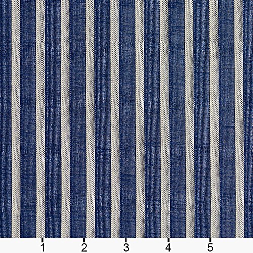 B609 Navy Blue Striped Jacquard Woven Upholstery Fabric by The Yard