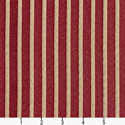 B616 Red Striped Jacquard Woven Upholstery Fabric by The Yard
