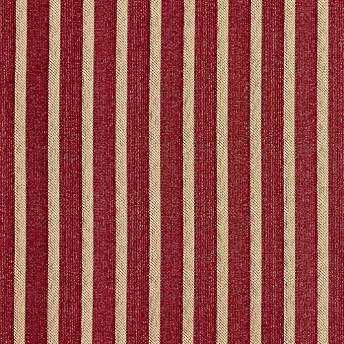 B616 Red Striped Jacquard Woven Upholstery Fabric by The Yard