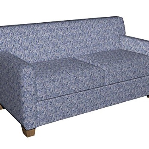 B627 Navy Blue Traditional Paisley Jacquard Woven Upholstery Fabri...