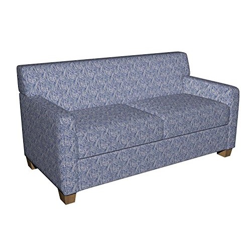 B627 Navy Blue Traditional Paisley Jacquard Woven Upholstery Fabri...