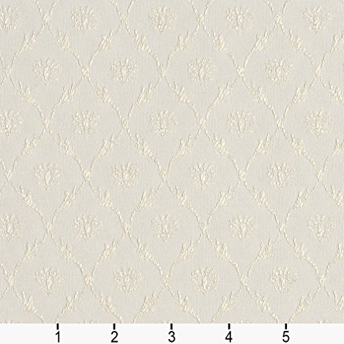 B638 Off White Floral Trellis Jacquard Woven Upholstery Fabric by ...
