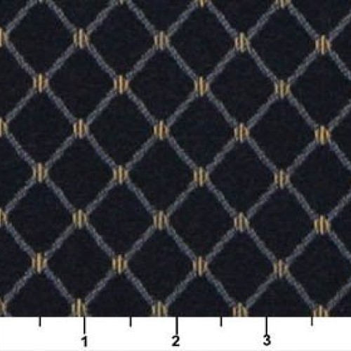 D334 Navy Blue and Gold Diamond Jacquard Woven Upholstery Fabric b...