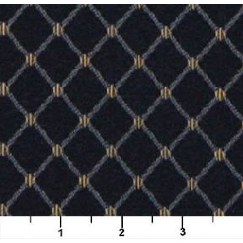 D334 Navy Blue and Gold Diamond Jacquard Woven Upholstery Fabric b...