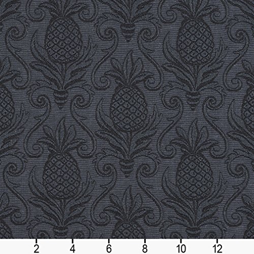 E521 Blue Pineapple Jacquard Woven Upholstery Grade Fabric by The ...