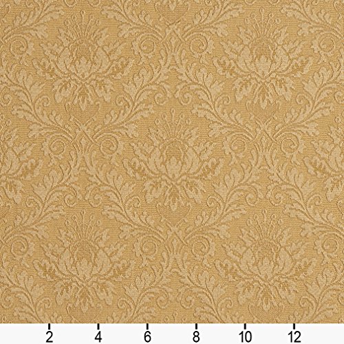 E541 Gold Floral Jacquard Woven Upholstery Grade Fabric by The Yard