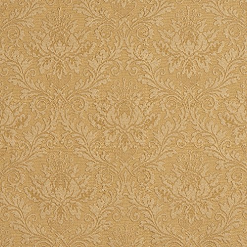 E541 Gold Floral Jacquard Woven Upholstery Grade Fabric by The Yard