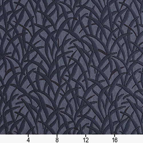 E583 Blue Grassy Meadow Jacquard Woven Contemporary Upholstery Gra...