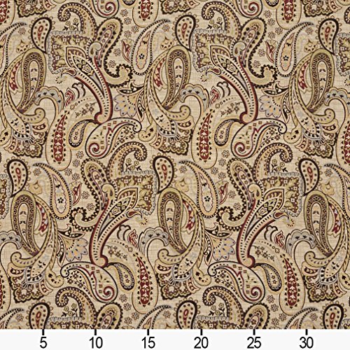 E714 Multi-Colored Woven Paisley Upholstery Fabric by The Yard