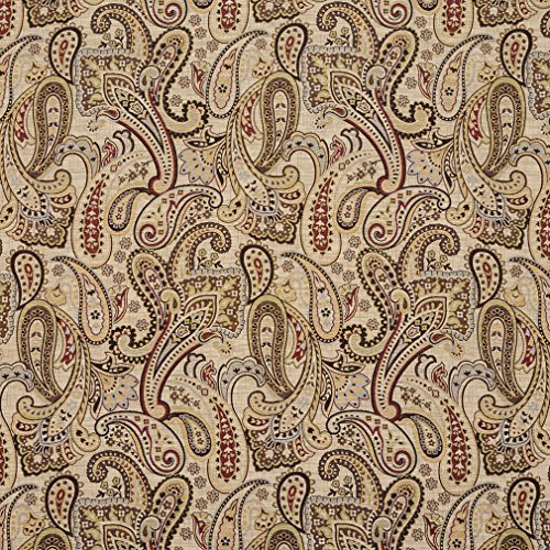 E714 Multi-Colored Woven Paisley Upholstery Fabric by The Yard