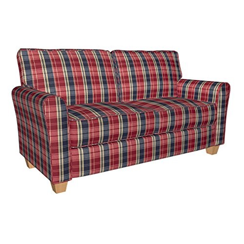 E801 Navy and Red Classic Plaid Jacquard Upholstery Fabric by The ...