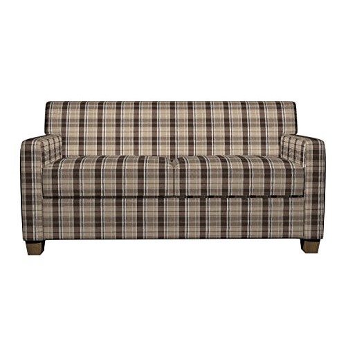 E802 Taupe Classic Plaid Jacquard Upholstery Fabric by The Yard