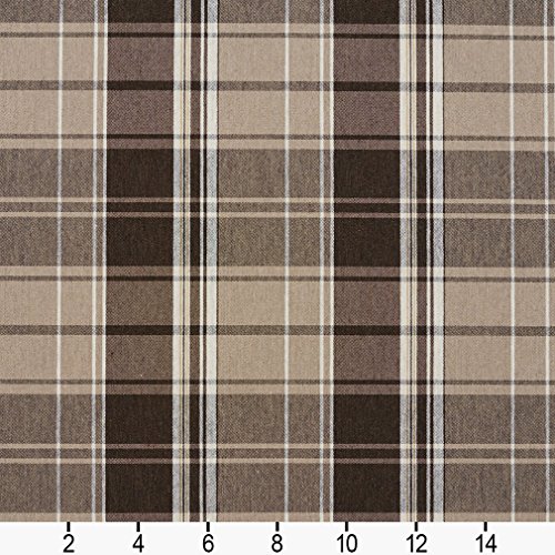 E802 Taupe Classic Plaid Jacquard Upholstery Fabric by The Yard