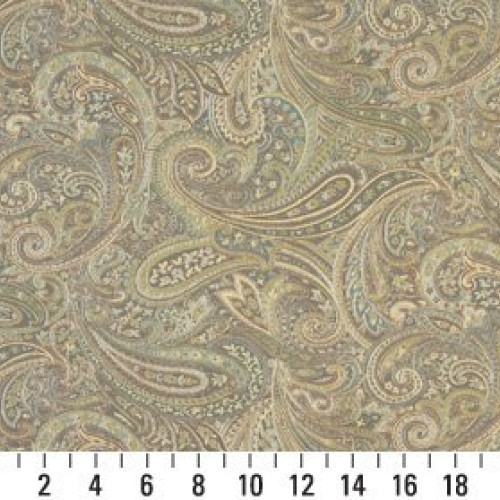 F327 Brown Blue and Green Paisley Contemporary Upholstery Grade Fa...