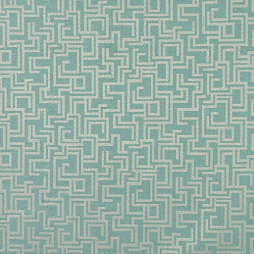 F636 Light Blue Geometric Outdoor Indoor Marine Scotchgarded Conte...