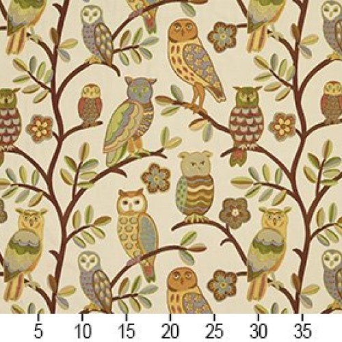J9200B Gold Copper and Green Owls and Branches Woven Designer Deco...