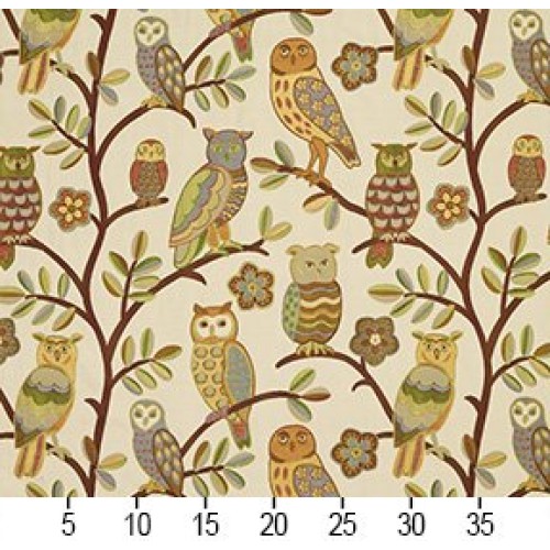 J9200B Gold Copper and Green Owls and Branches Woven Designer Deco...