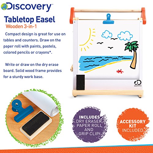 Discovery Kids 3-in-1 Tabletop Dry Erase Chalkboard Painting Art E...