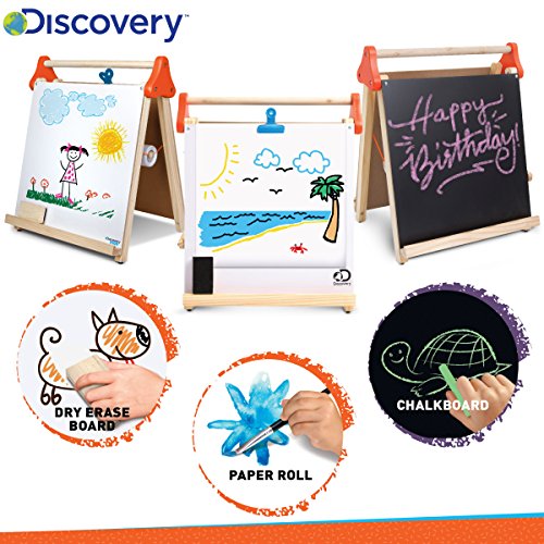 Discovery Kids 3-in-1 Tabletop Dry Erase Chalkboard Painting Art E...