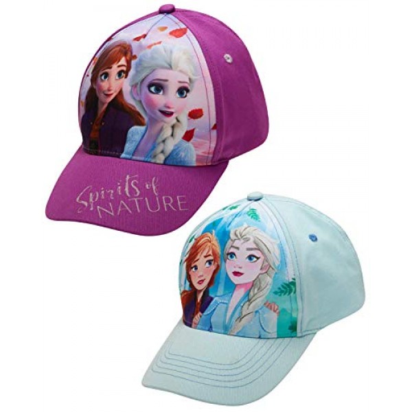 Disney Girls Frozen and Minnie Mouse Cotton Baseball Cap 2 Packs, ...