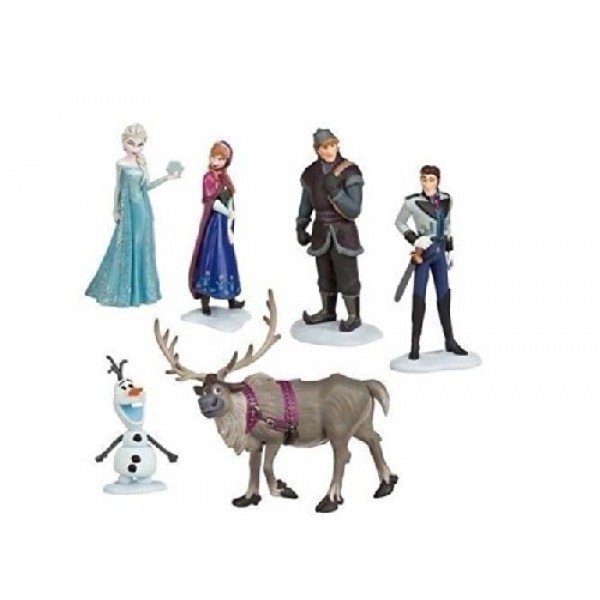 Disney Store Frozen Elsa Anna Olaf Kristoff Sven 6 Figure Play Set...