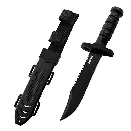 DISPATCH Tactical Bowie Survival Hunting Knife with Kydex Sheath M...