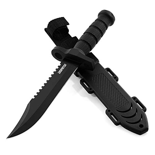 DISPATCH Tactical Bowie Survival Hunting Knife with Kydex Sheath M...