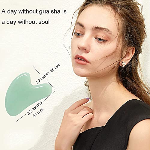 Ditind Gua Sha, Jade Gua sha Facial Tools, Guasha Tool for Face, N...