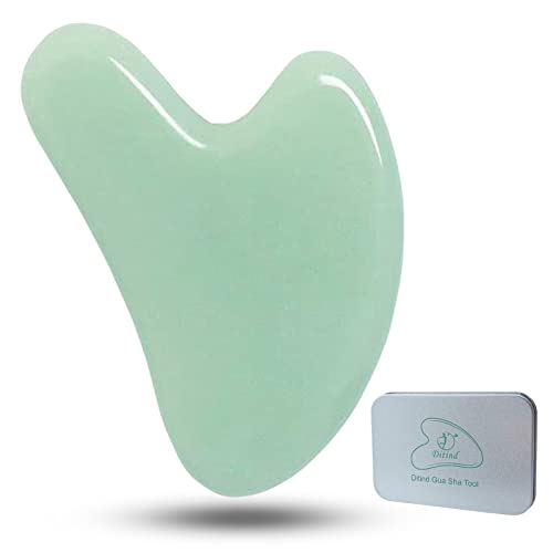 Ditind Gua Sha, Jade Gua sha Facial Tools, Guasha Tool for Face, N...