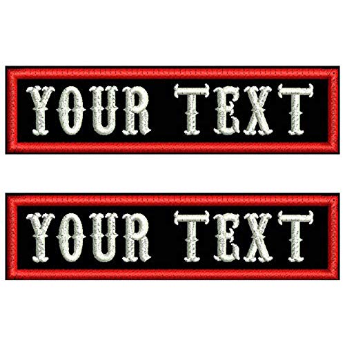 2 PCS 4Wide,1Height Embroidery Custom Hook and Loop Name Patch, ...