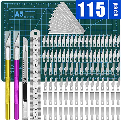 115Pcs Exacto Knife Upgrade Precision Carving Craft Knife,Hobby Kn...
