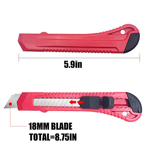 16Pack Utility Knife Box Cutters 18mm Wide Blade Cutter Retracta...