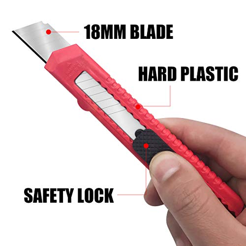 16Pack Utility Knife Box Cutters 18mm Wide Blade Cutter Retracta...