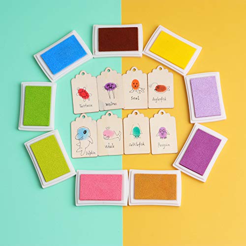 Dizdkizd Craft Ink Pad Set, 24 Colors DIY Stamp Ink Pads, Washable...