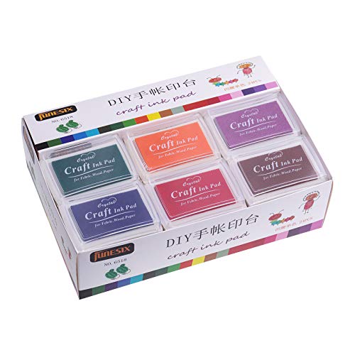 Dizdkizd Craft Ink Pad Set, 24 Colors DIY Stamp Ink Pads, Washable...