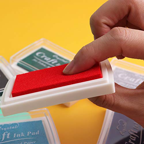 Dizdkizd Craft Ink Pad Set, 24 Colors DIY Stamp Ink Pads, Washable...