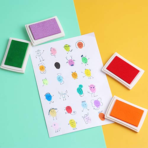 Dizdkizd Craft Ink Pad Set, 24 Colors DIY Stamp Ink Pads, Washable...