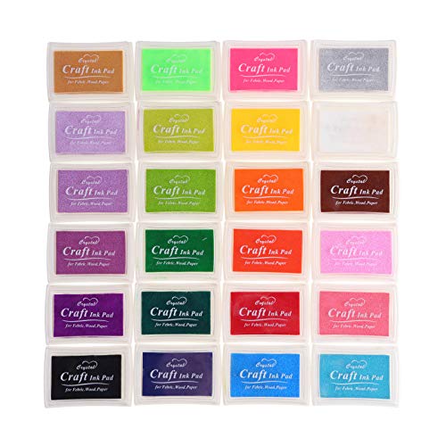 Dizdkizd Craft Ink Pad Set, 24 Colors DIY Stamp Ink Pads, Washable...