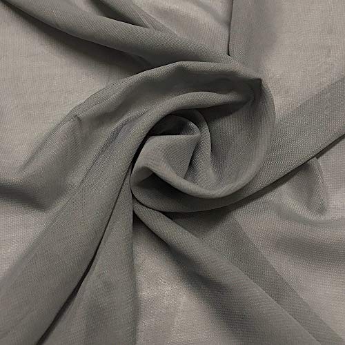 DJBM 59’’ Solid Color Sheer Chiffon Fabric Yards Continuous All Co...