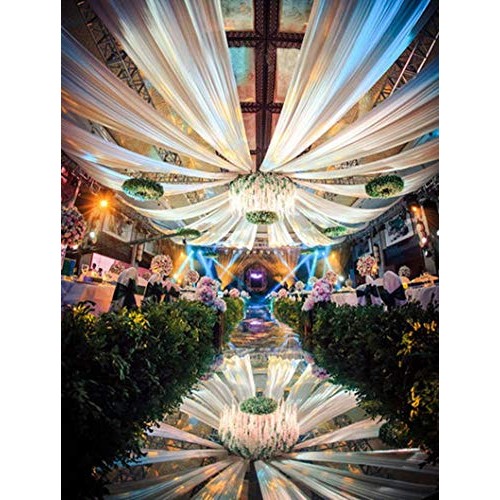DJBM 59’’ Solid Color Sheer Chiffon Fabric Yards Continuous All Co...