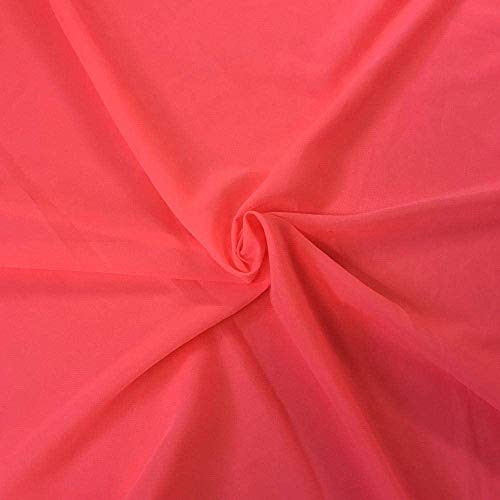 DJBM 59’’ Solid Color Sheer Chiffon Fabric Yards Continuous All Co...