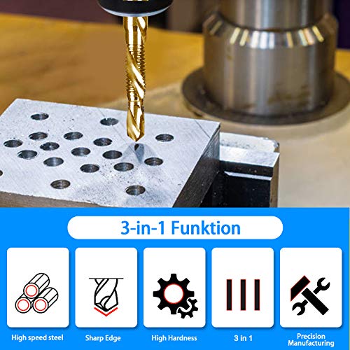 6 Packs Titanium Combination Drill & Taps Bit Set SAE 6-32nc 8-32n...