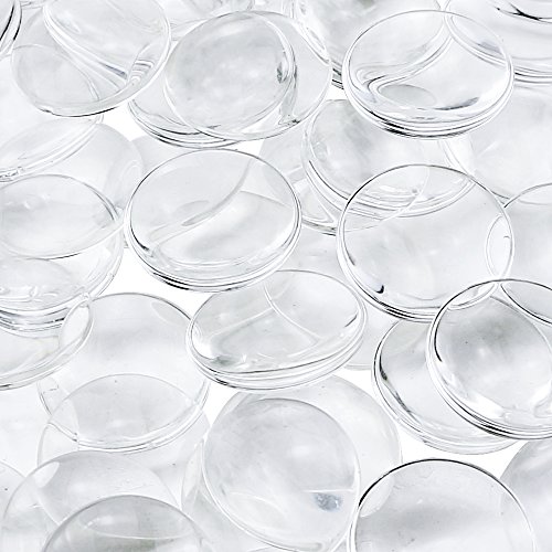 DLOnline 100 Pieces 30mm Transparent Glass Cabochons, Clear Glass ...